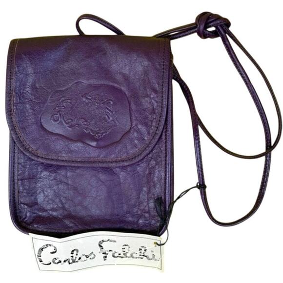 NEW with Tags Carlos Falchi Vintage Purple Crossbody Bag - Picture 1 of 3